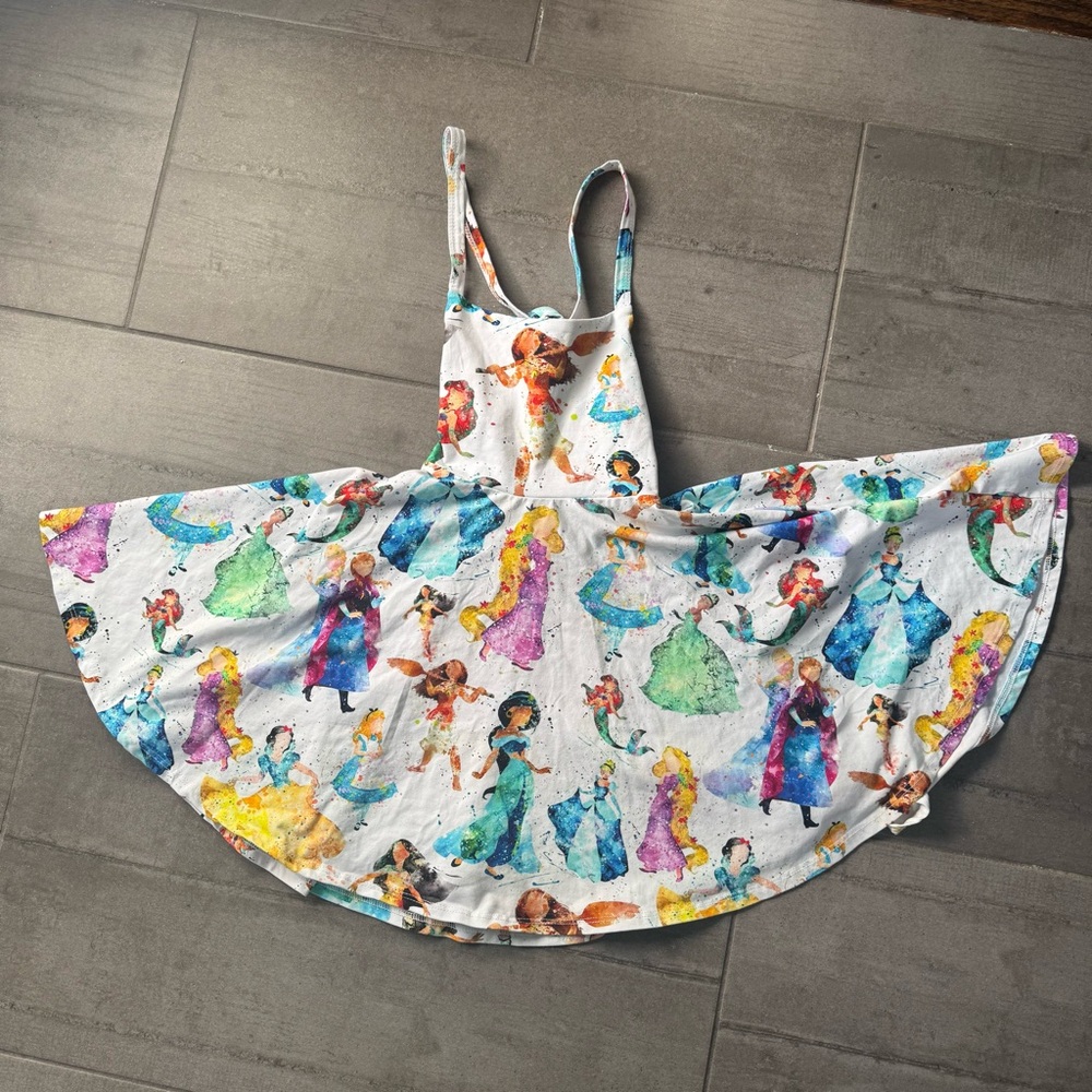 Wild Rich Kids Watercolor Princess halter crossback Princess Dress WDW Disney